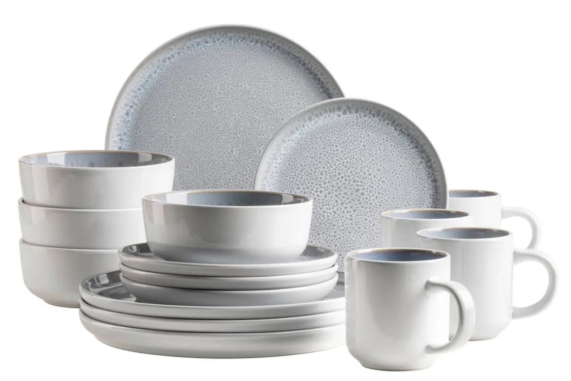 Geschirrset, Steinzeug Lunaria Grau