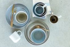 Geschirrset, Steinzeug Lunaria Grau