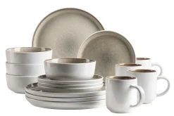 Geschirrset, Steinzeug Lunaria Braun