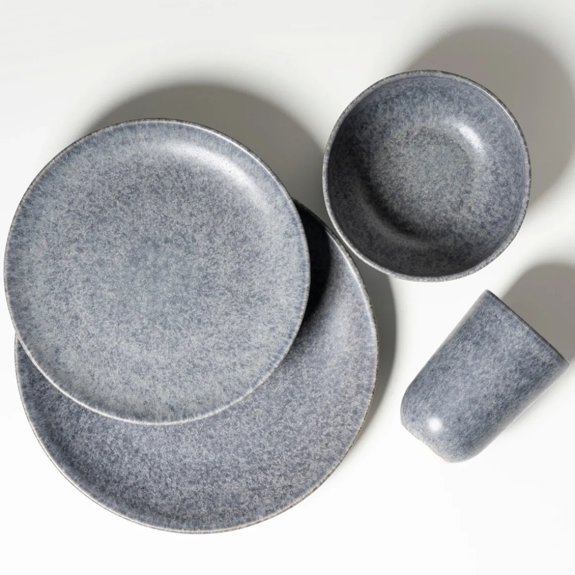 Geschirr-Set, Steinzeug Moos'N'Stein Grau