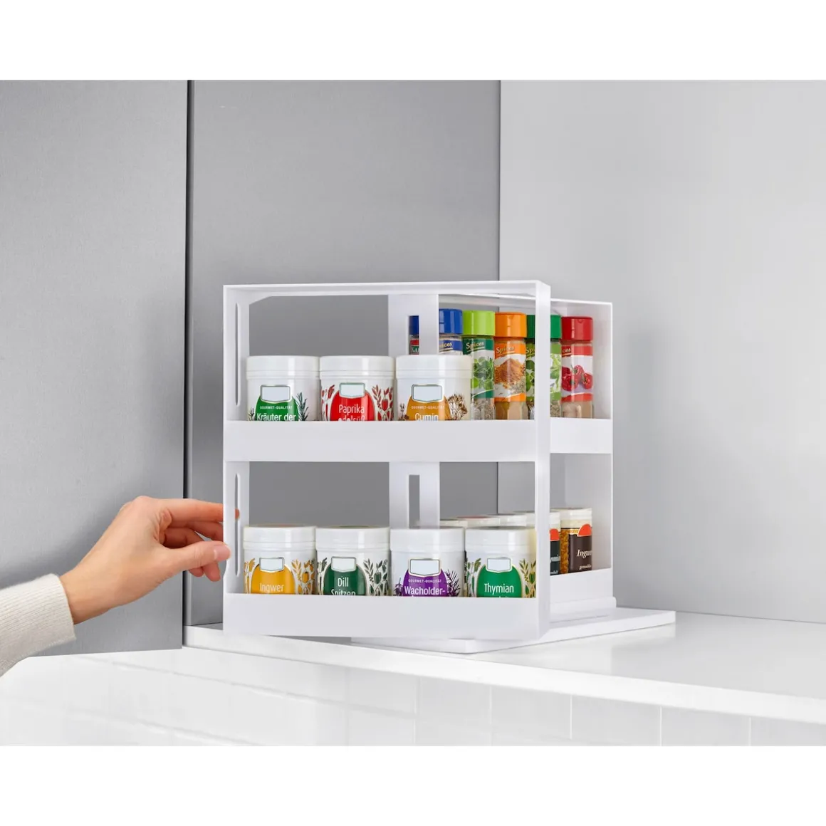 Gewürzregal ausziehbar weiß