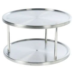 Gewürzregal-Schrankrondell "Doppeldecker", Edelstahl, drehbar, stehend