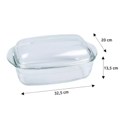 Glas-Back- und -Auflaufform „2 in 1“ mit Deckel