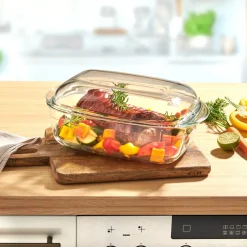Glas-Back- und -Auflaufform „2 in 1“ mit Deckel