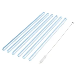 Glas-Strohhalme, 6 Stück + gratis Reinigungsbürste