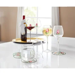 Glasuntersetzer „Rose“, 4 Stück