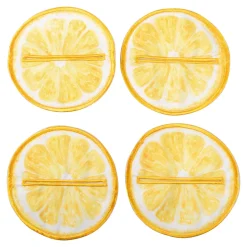 Glasuntersetzer „Zitrone“, 4 Stück