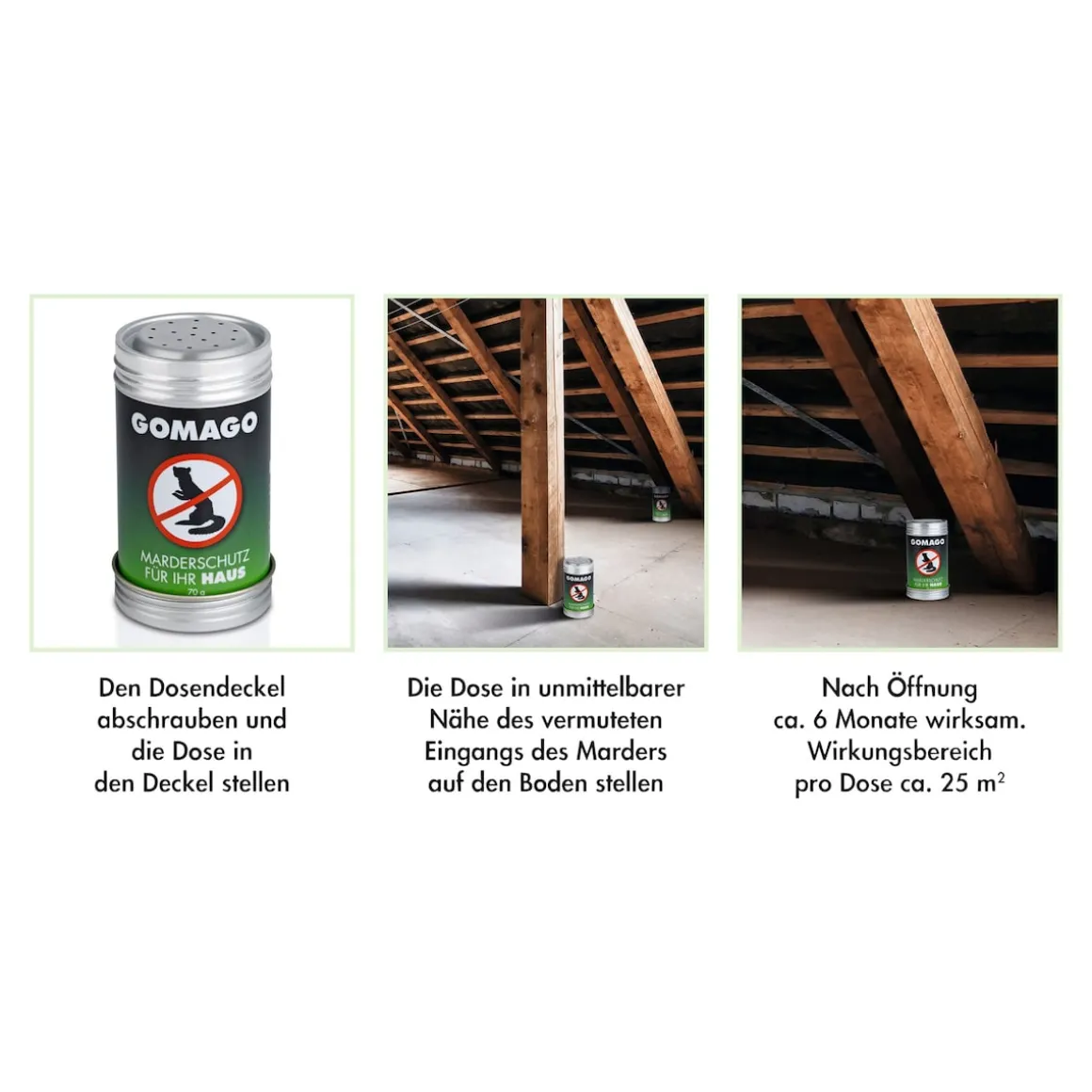 GOMAGO Mardervergrämung Haus 2er Set (2x70g)