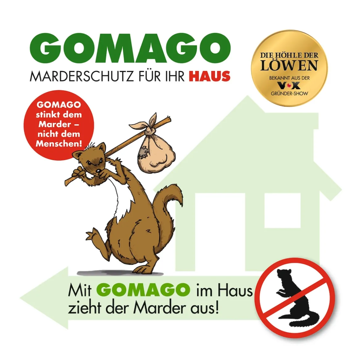 GOMAGO Mardervergrämung Haus 2er Set (2x70g)
