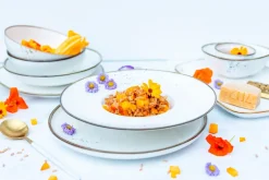 Gourmetteller Set, Porzellan Pintar Beige / Braun