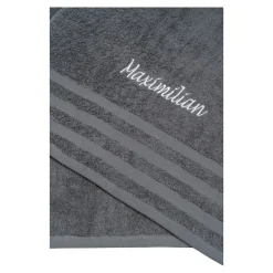 Handtuch personalisiert mit Namen, 50x100 cm, 100% Baumwolle anthrazit
