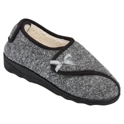 Hausschuh "Doppelklett" grau