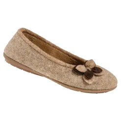 Hausschuh-Ballerina „Bärbel“ taupe