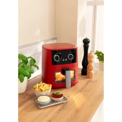 Heißluftfritteuse „Rot“ mit Sichtfenster