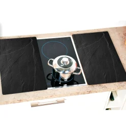 Herdabdeckplatte, 2er Pack Schiefer