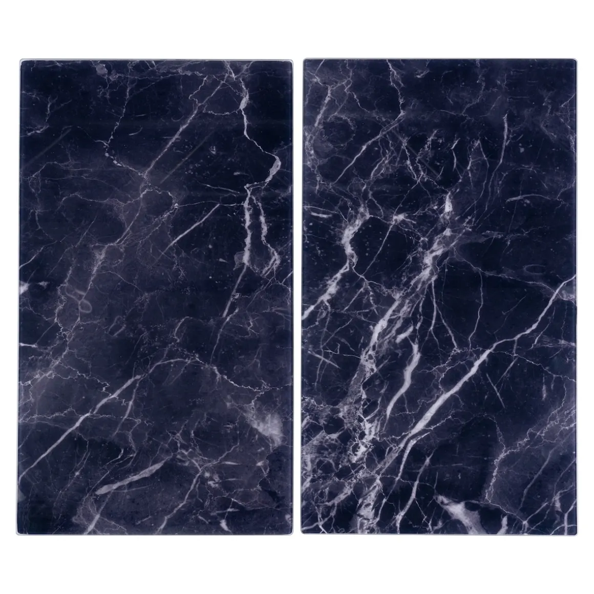 Herdabdeckplatten "Marmor“, 2 Stück Schwarzer Marmor