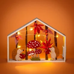 Holz-LED-Deko „Igelfreunde“