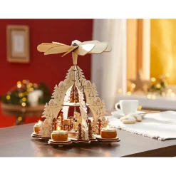 Holz-Teelicht-Pyramide