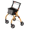 Indoor-Rollator in Holz-Optik mit Tasche und Tablett - AT51040 schwarz/braun
