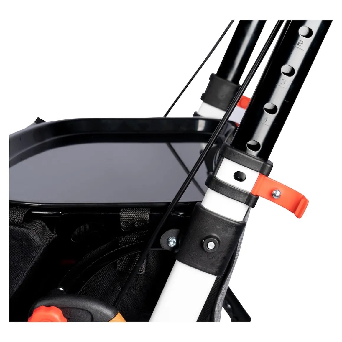 Indoor-Rollator in Holz-Optik mit Tasche und Tablett - AT51040 weiß/braun