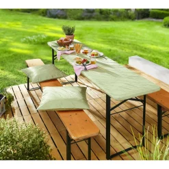 Jacquard-Spanntischdecke zartgrün