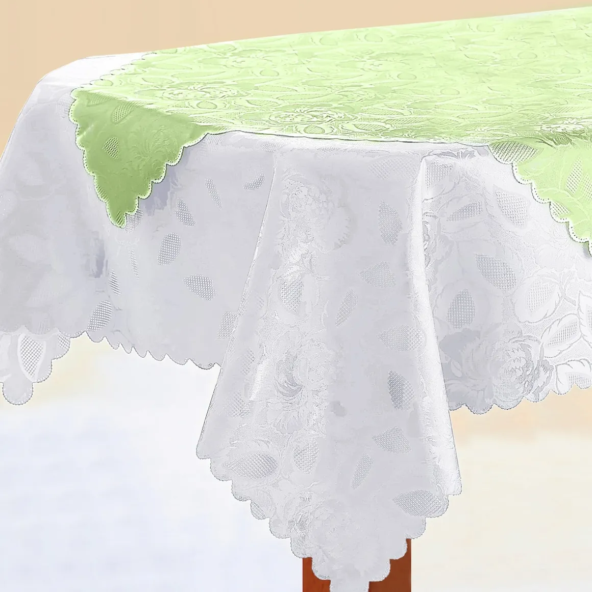 Jacquard-Tischdecke "Jasmin" weiß