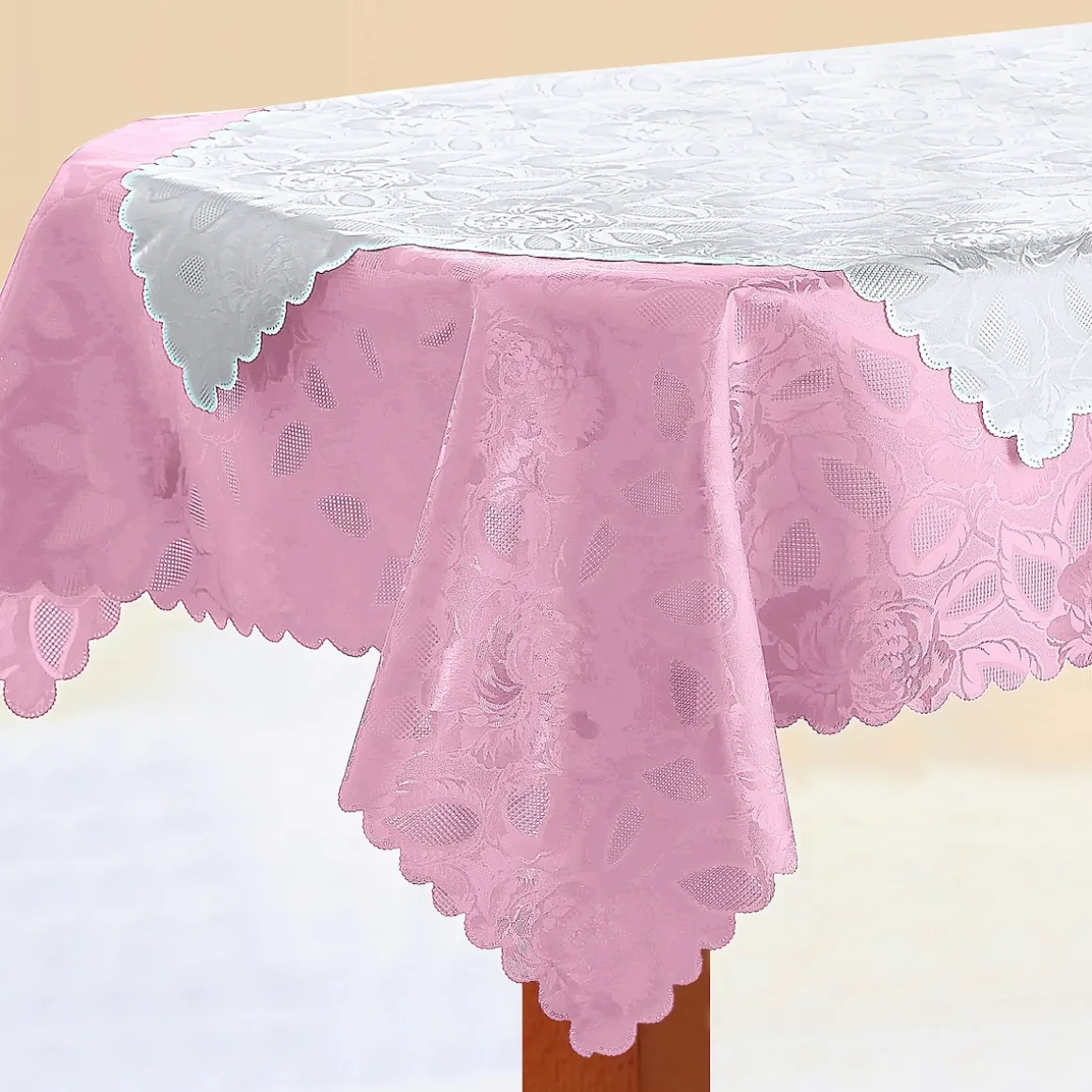 Jacquard-Tischdecke "Jasmin" altrosa