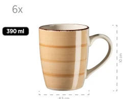 Kaffeebecher-Set, Steingut LUMACA Laguna