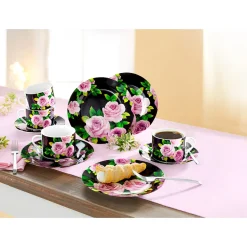 Kaffee-Service "Black-Rose", 12-teilig