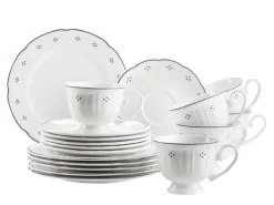 Kaffeeservice, Porzellan Lova Weiß / Blau