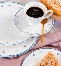 Kaffeeservice, Porzellan Lova Weiß / Blau