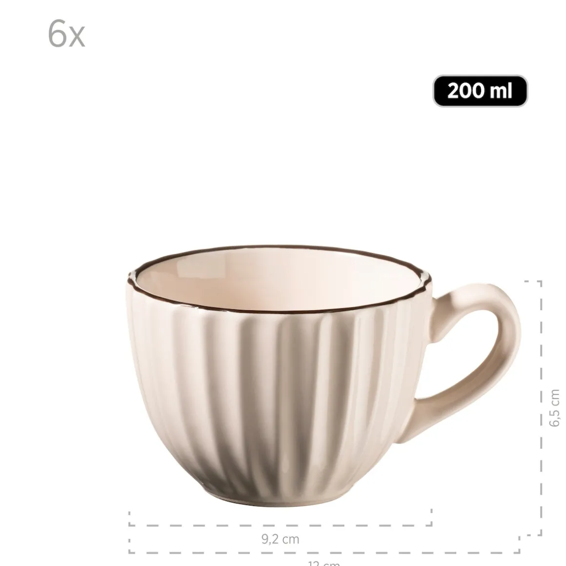 Kaffeeservice, Steinzeug Osita 6 x Speisteller, 6 x Dessertteller, 6 x Müslischüssel