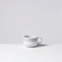 Kaffeeservice, Steinzeug TIEFER SEE Grau / Weiß