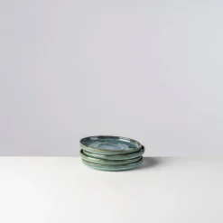 Kaffeeuntertassen-Set, Steinzeug TIEFER SEE Blau / Grün