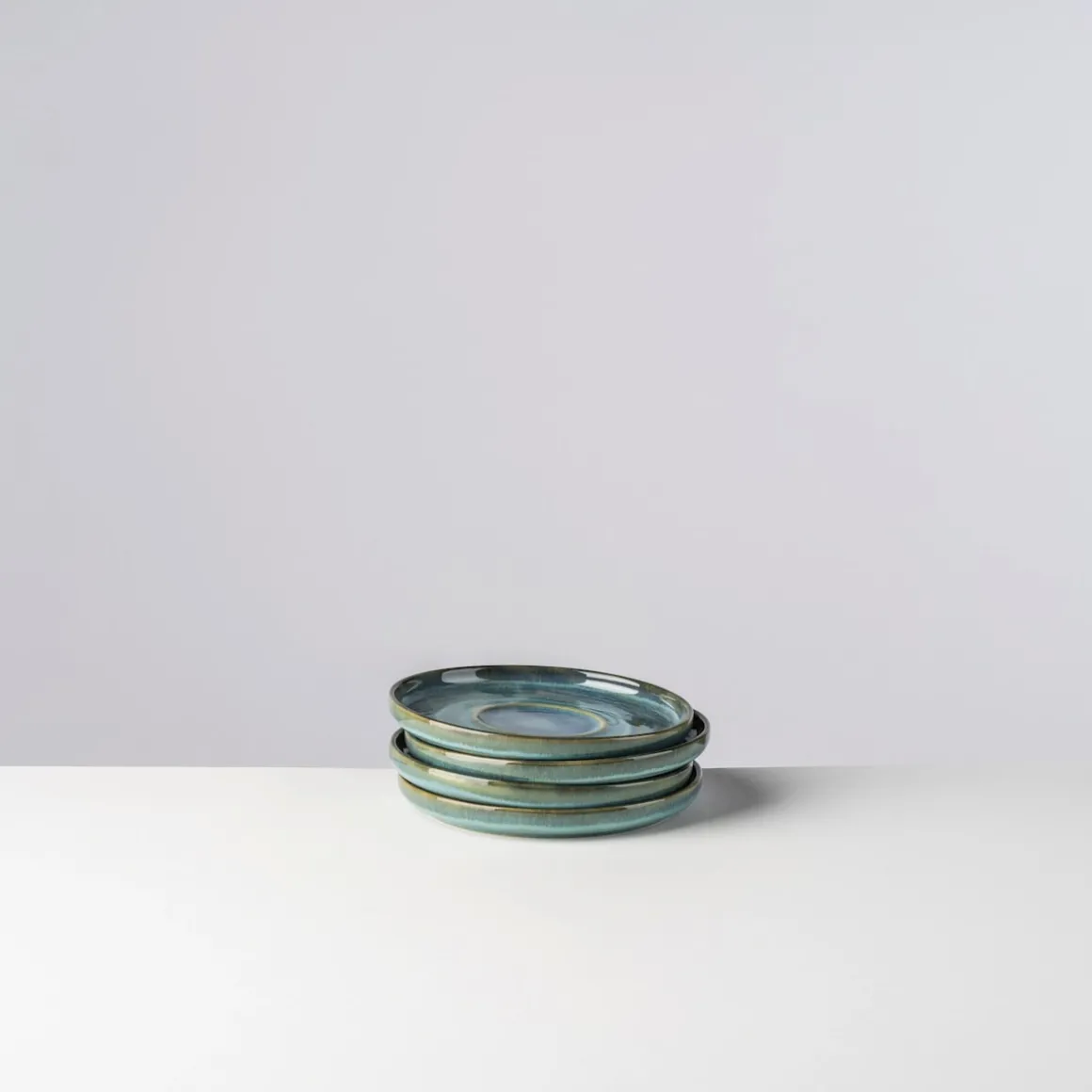 Kaffeeuntertassen-Set, Steinzeug TIEFER SEE Blau / Grün