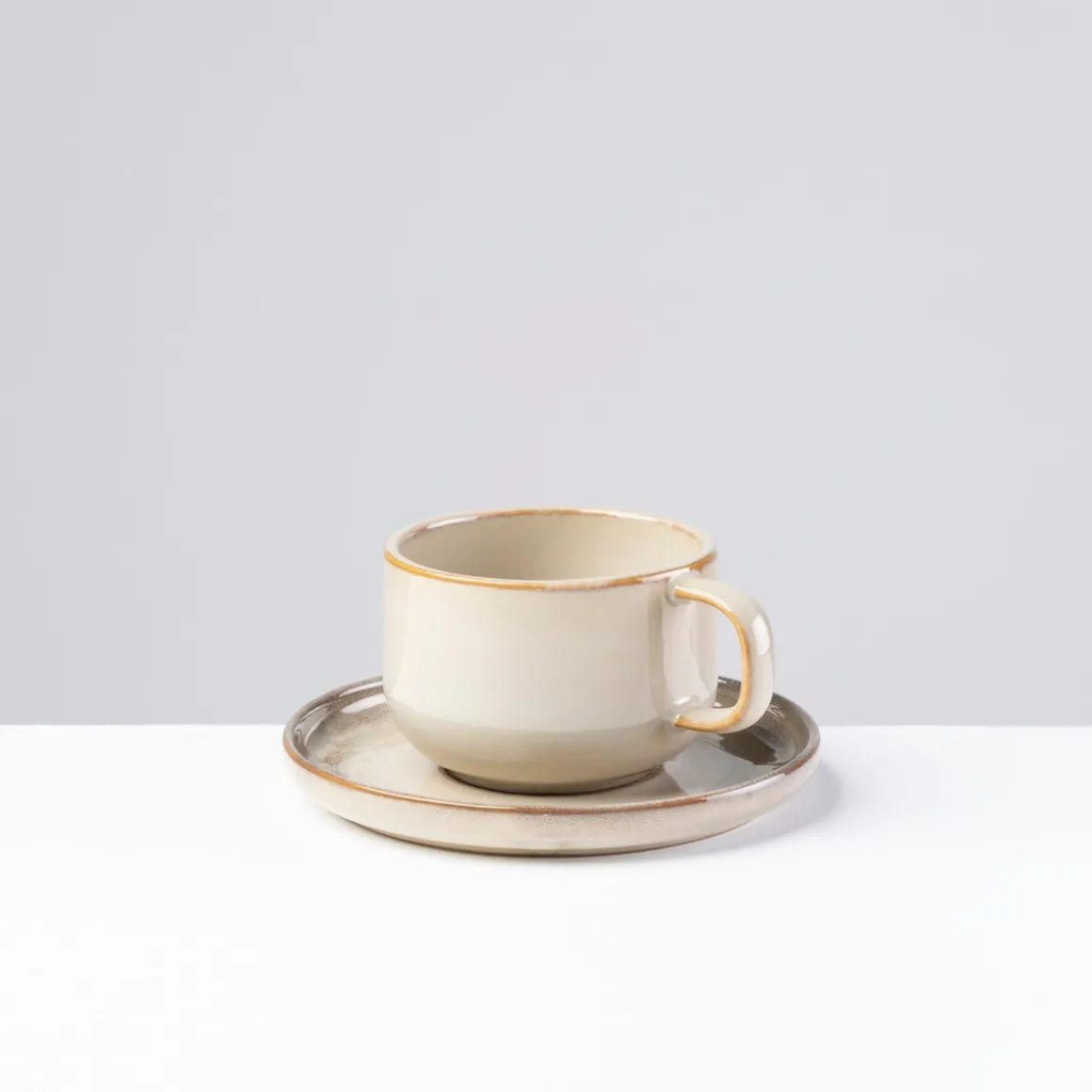 Kaffeeuntertassen-Set, Steinzeug Nebelwald