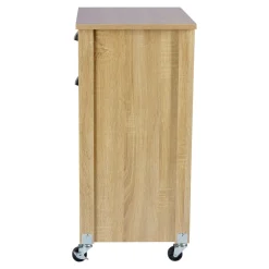 Küchenwagen mit Mülltrennsystem Eiche, weiß