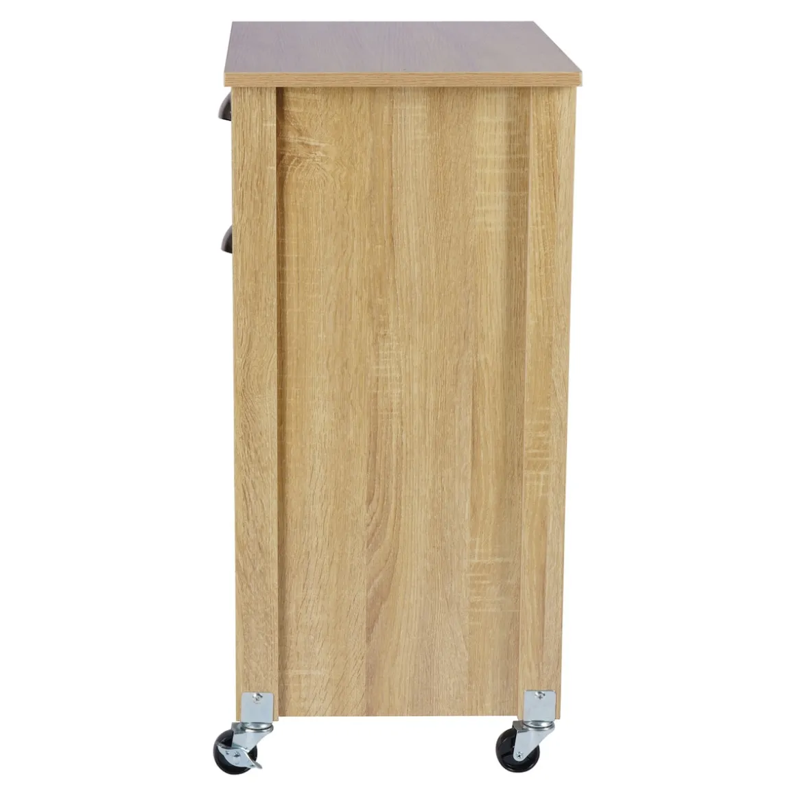 Küchenwagen mit Mülltrennsystem Eiche, weiß