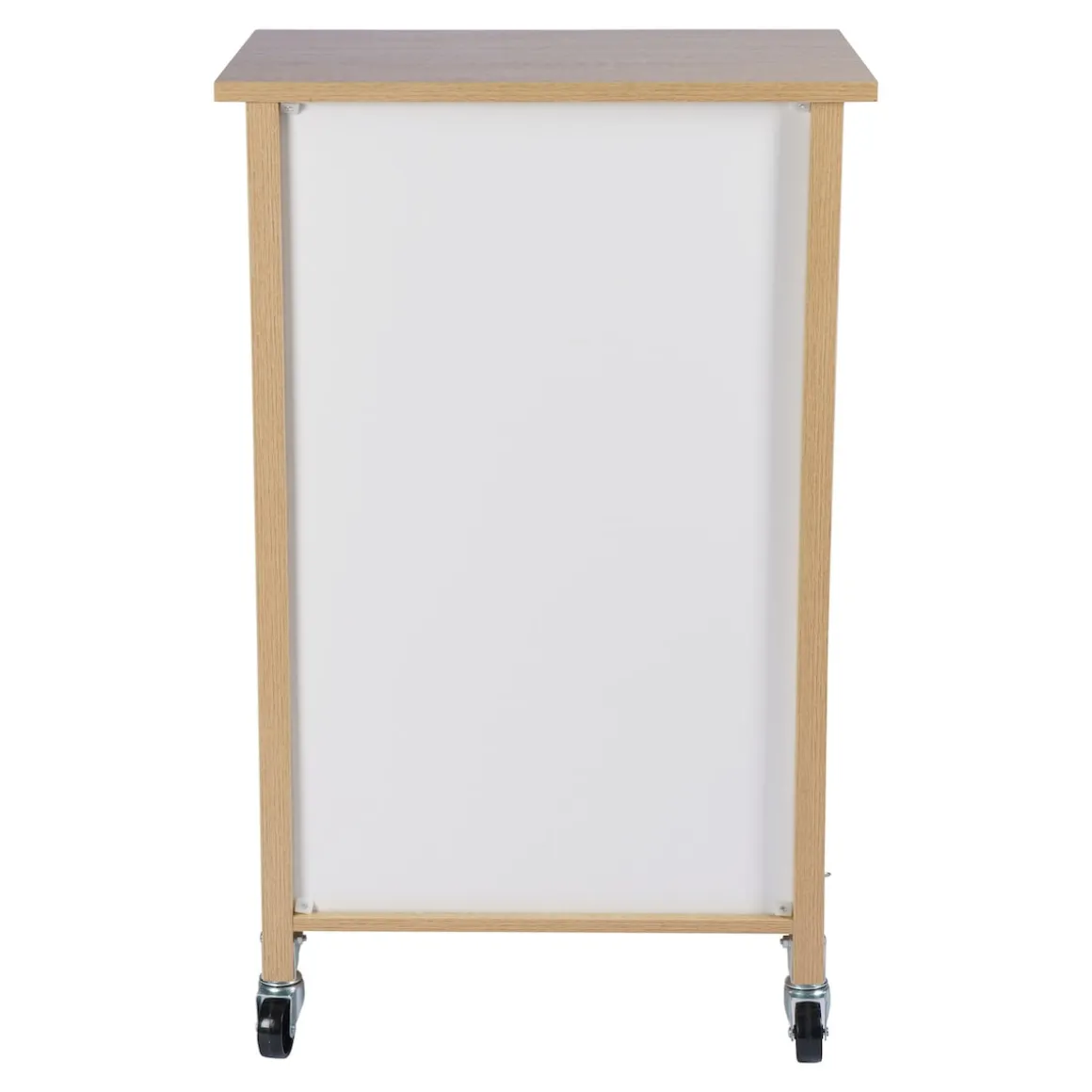 Küchenwagen mit Mülltrennsystem Eiche, weiß