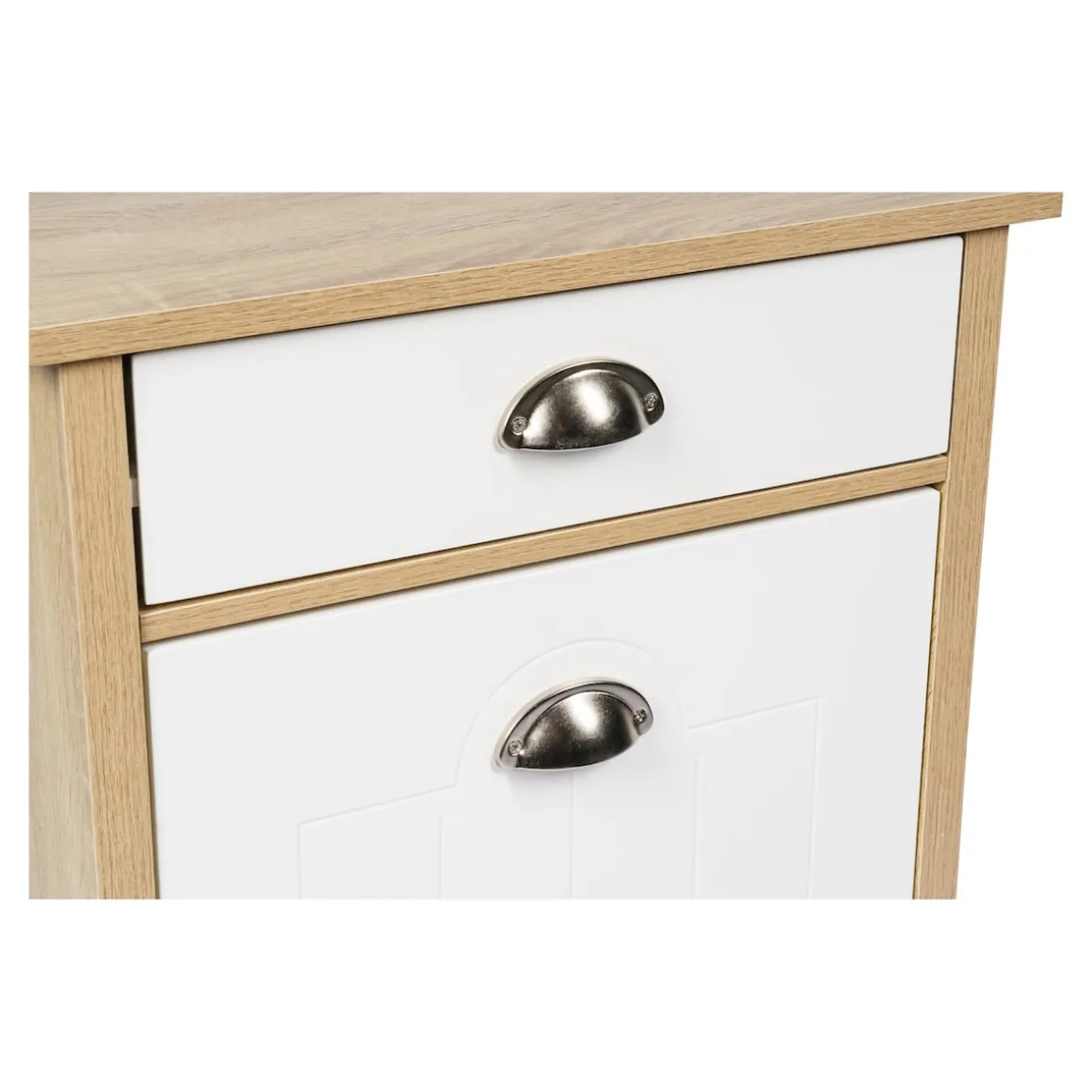 Küchenwagen mit Mülltrennsystem Eiche, weiß