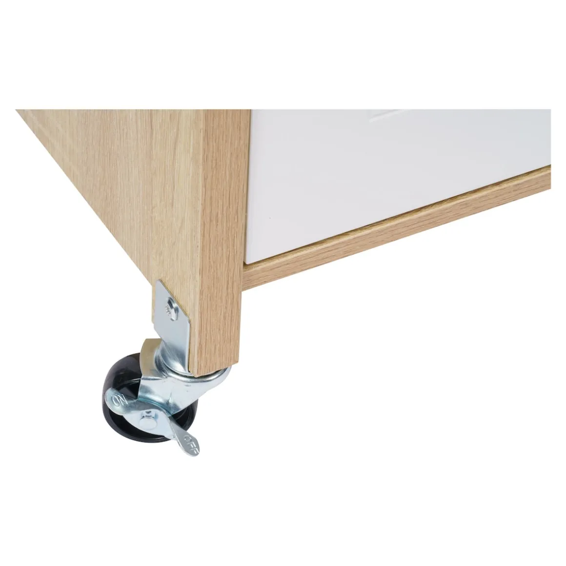 Küchenwagen mit Mülltrennsystem Eiche, weiß