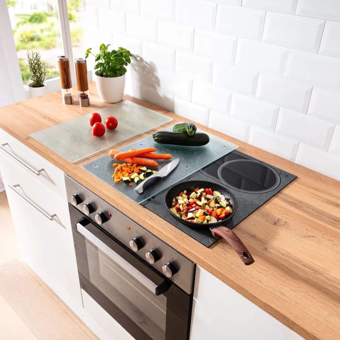 Kochfeld-Abdeckplatte, 2 Stück