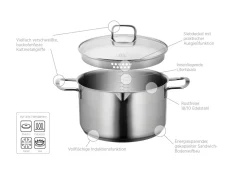 Kochtopf, Edelstahl Sanvito 1 x Topf, 1 x Deckel