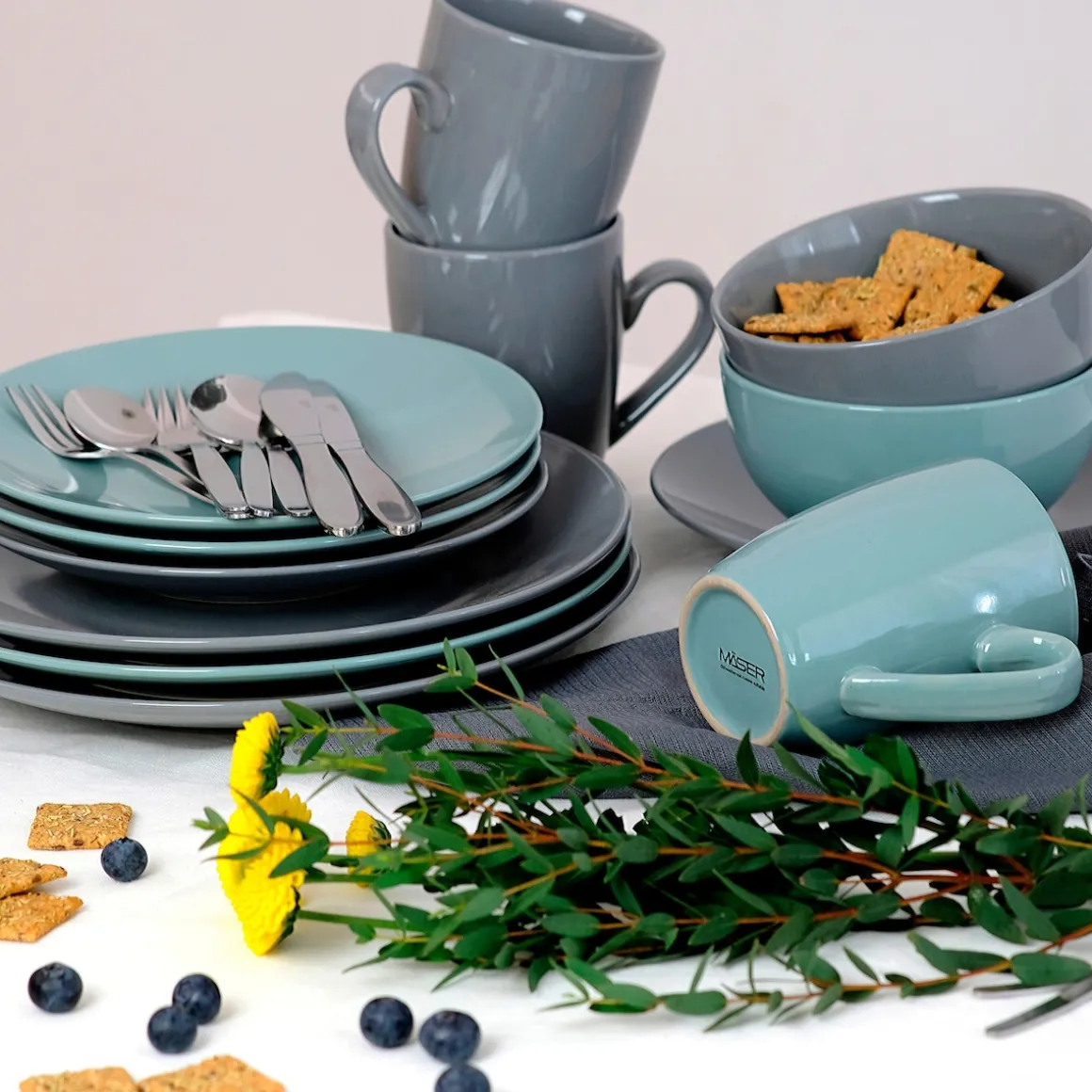 Kombiservice Pastell Selection Grün