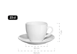 Kombiservice, Porzellan BARCA 6 x Speiseteller, 6 x Suppenteller, 6 x Dessertteller, 6 x Kaffeetasse, 6 Kaffeeuntertasse