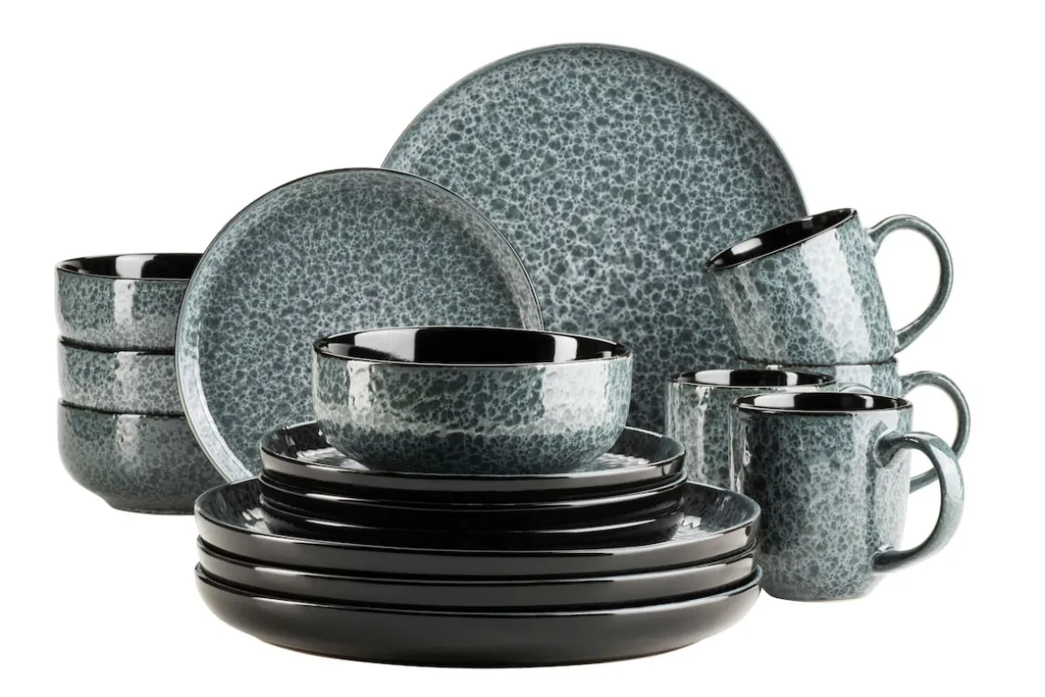 Kombiservice, Steinzeug Filippa Grün
