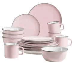 Kombiservice, Steinzeug Maila Petrol, Altrosa, Beige, Dunkelblau