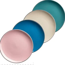 Kombiservice, Steinzeug Maila Petrol, Altrosa, Beige, Dunkelblau