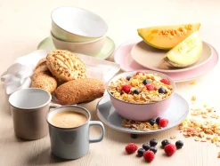 Kombiservice, Steinzeug Maila Petrol, Altrosa, Beige, Dunkelblau