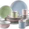 Kombiservice, Steinzeug Maila Rosa / Grau / Blau / Grün